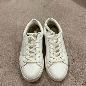 Steve Madden white leather platform sneakers